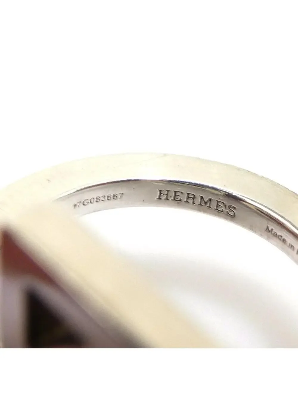 Auth Hermes Chaine D'Ancre Game Ring #322511H42B